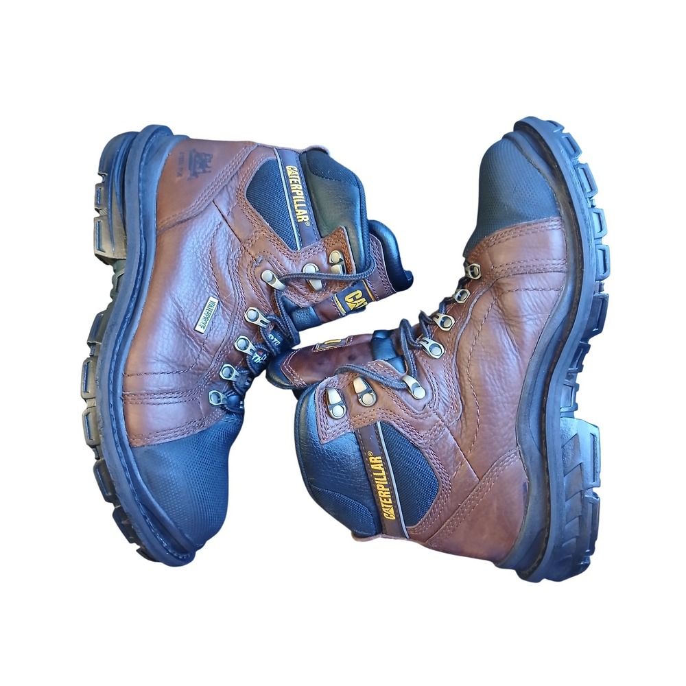 Caterpillar Flexion Generator Steel Toe Waterproof Work Boots Men 9 P89981 Brown